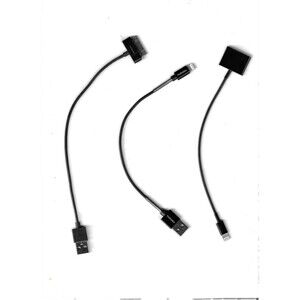 Lot of 3 Apple Charging Cables Lightning & 30-Pin USB Mixed Short Length As-Is